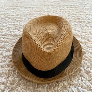 Stylish Tan Fedora with Black Band